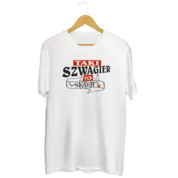 Męska koszulka z nadrukiem Taki szwagier to skarb