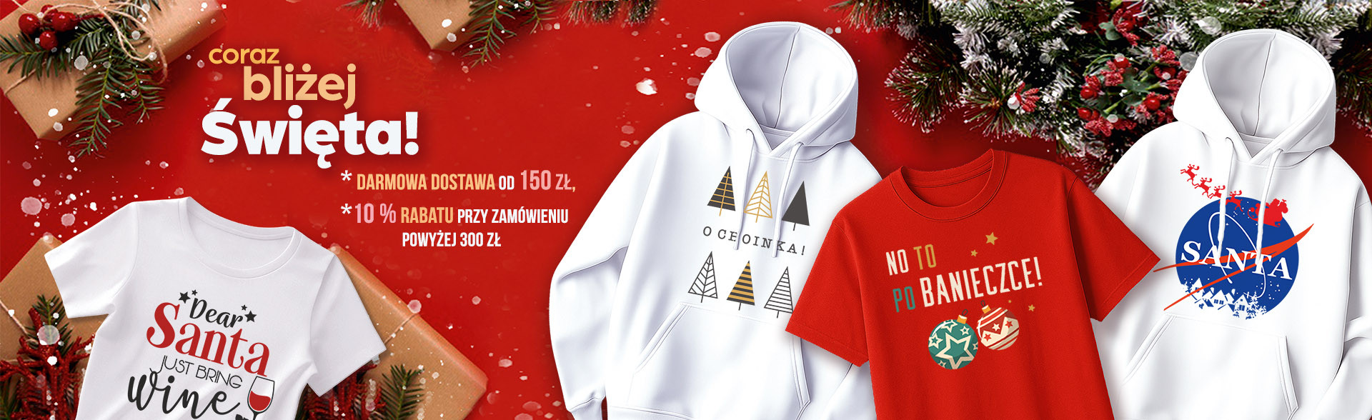 Świąteczne i mikołajkowe bluzy i koszulki 